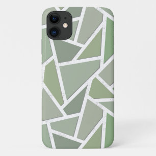 Olijfgroene mozaïekpatroon iPhone 11 hoesje
