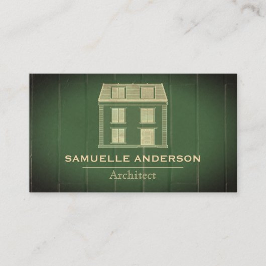 olijfgroene rustieke architectenconstructie visitekaartje (Voorkant)