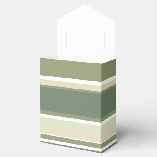 Olijfgroene strepen bedankdoosjes (Geopend)