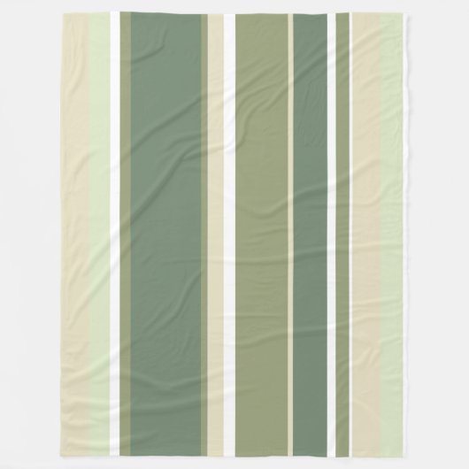 Olijfgroene strepen fleece deken (Voorkant)