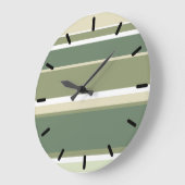 Olijfgroene strepen grote klok (Hoek)