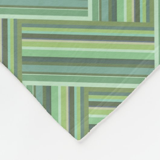 Olijfgroene strepen met dubbele weef fleece deken (Hoek)