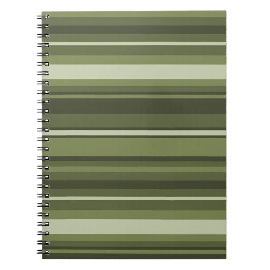 Olijfgroene strepen notitieboek (Voorkant)