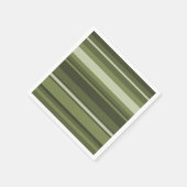 Olijfgroene strepen servet (Hoek)