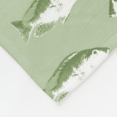 Olijfgroene vis fleece deken (Hoek)