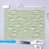 Olijfgroene vis tissuepapier (Craft)