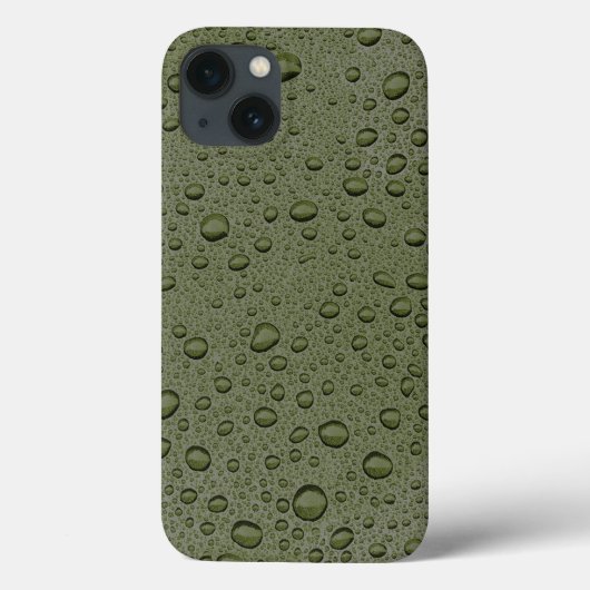 Olijfgroene waterdruppels Case-Mate iPhone hoesje (Achterkant)