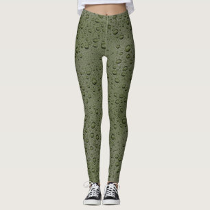 Olijfgroene waterdruppels leggings