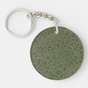 Olijfgroene waterdruppels sleutelhanger