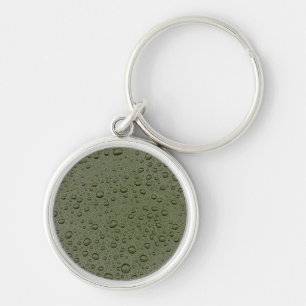 Olijfgroene waterdruppels sleutelhanger