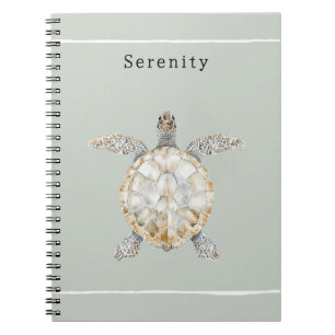 Olijfgroene zeeschildpad gepersonaliseerd notitieboek