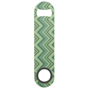 Olijfgroene zigzag-lijnen speed flessenopener