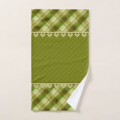 Olijfkleurpatchwork, olijfvlecht, groene patchwand bad handdoek (Handdoek)