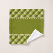 Olijfkleurpatchwork, olijfvlecht, groene patchwand bad handdoek (Wasdoekje)
