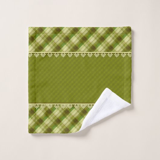 Olijfkleurpatchwork, olijfvlecht, groene patchwand bad handdoek (Wasdoekje)
