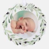 olijfkrans Doop dank u Ornament Kaart (Voorkant)