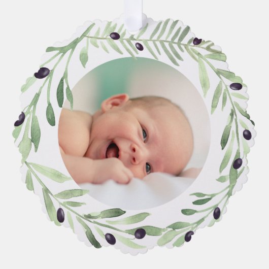 olijfkrans Doop dank u Ornament Kaart (Voorkant)