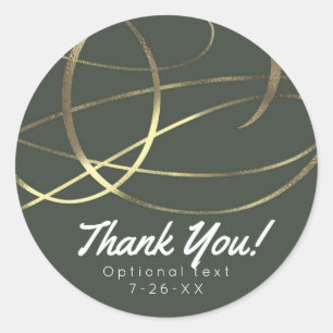 Olijfleger Groen & Goud Faux Folie Custom Favor Ronde Sticker