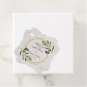 Olijfolie Geïnfuseerd met Love Gold & Foliage Wedd Bedankjes Labels (In situ)