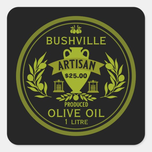 Olijfolie van de Boerenmarkt Vierkante Sticker (Voorkant)