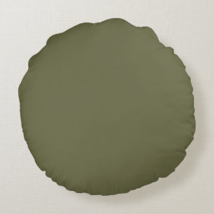 Olijfolie vaste kleur PANTONE 18-0527 AW 2022 Rond Kussen