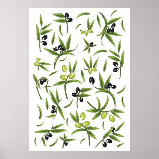 Olijfpatroon in vintage-stijl poster (Voorkant)