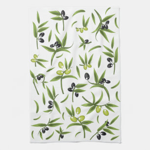 Olijfpatroon in vintage-stijl theedoek