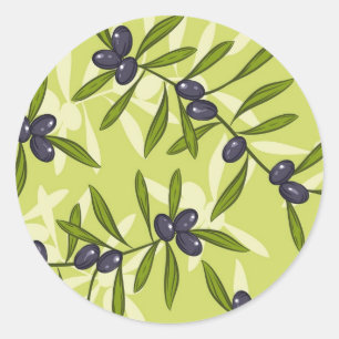 Olijfpatroon Ronde Sticker