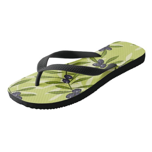 Olijfpatroon Teenslippers (Schuin)