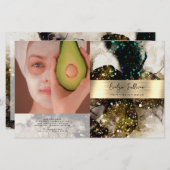 Olijfsmaragdgroene waterverf bifold brochure (Voorkant / Achterkant)