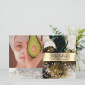 Olijfsmaragdgroene waterverf bifold brochure (Staand voorkant)