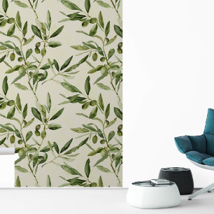 Olijftak Bladeren Mediterraan  Behang