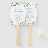 Olijftak Boho Garden Huwelijksprogramma Fan Handwaaier (Voorkant en achterkant)