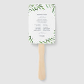 Olijftak Boho Garden Huwelijksprogramma Fan Handwaaier (Achterkant)