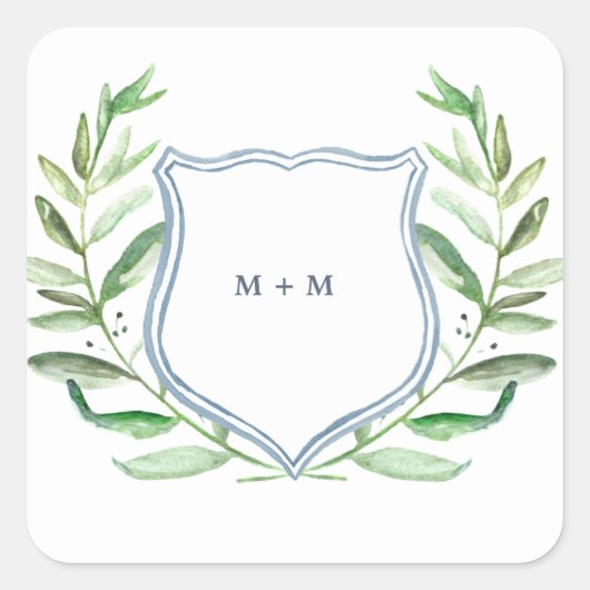 Olijftak Boho Garden Monogram Stickers (Voorkant)