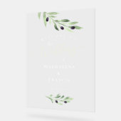 Olijftak bruiloft welkom acryl bord (Hoek)