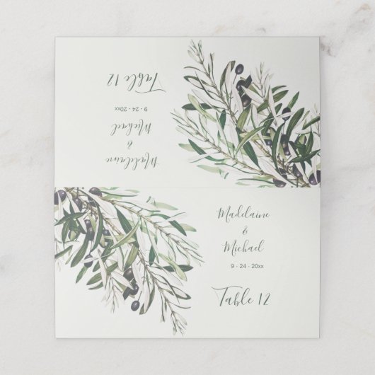 Olijftak Elegant Trouwtafel Nummer (Buitenkant ongevouwen)