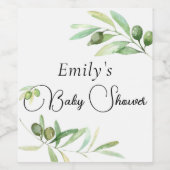 Olijftak Modern minimalistisch baby shower Wijn Etiket (Enkel label)