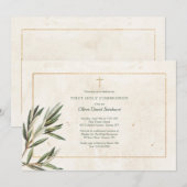 Olijftak religieuze uitnodigingen (Voorkant / Achterkant)