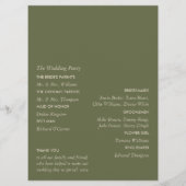 Olijftak, Rustieke & Minimalistische Trouwdag Programma (Achterkant)