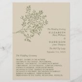 Olijftak, Rustieke & Minimalistische Trouwdag Programma (Voorkant)