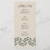 Olijftak slinger en krans bruiloft menukaart (Achterkant)