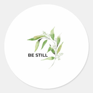 Olijftak 'Wees Stil' Inspirerend Christelijk  Ronde Sticker