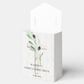 Olijftak wit houten kruis Eerste Communie Bedankdoosjes (Geopend)