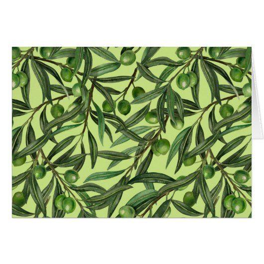 Olijftakken op honingdauwgroen (Voorkant Horizontaal)