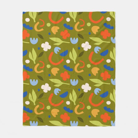 Olijfweide Fleece Deken (Voorkant)