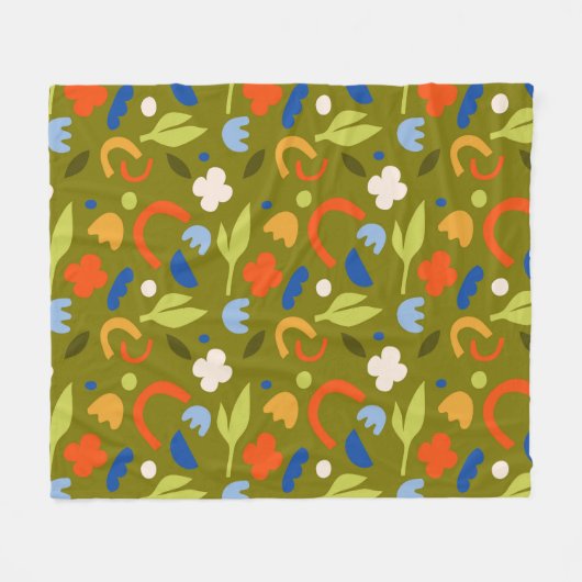 Olijfweide Fleece Deken (Voorkant (Horizontaal))