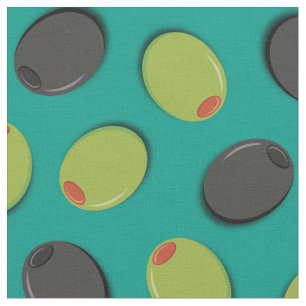 Olijven Black en Green Cute Food Stof