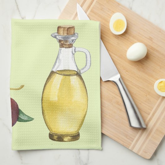Olijven en olie theedoek (Quarter Fold)