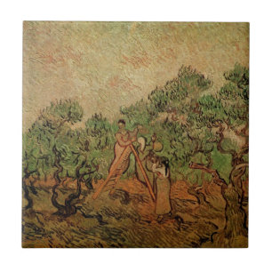 Olijven plukken door Vincent van Gogh Tegeltje
